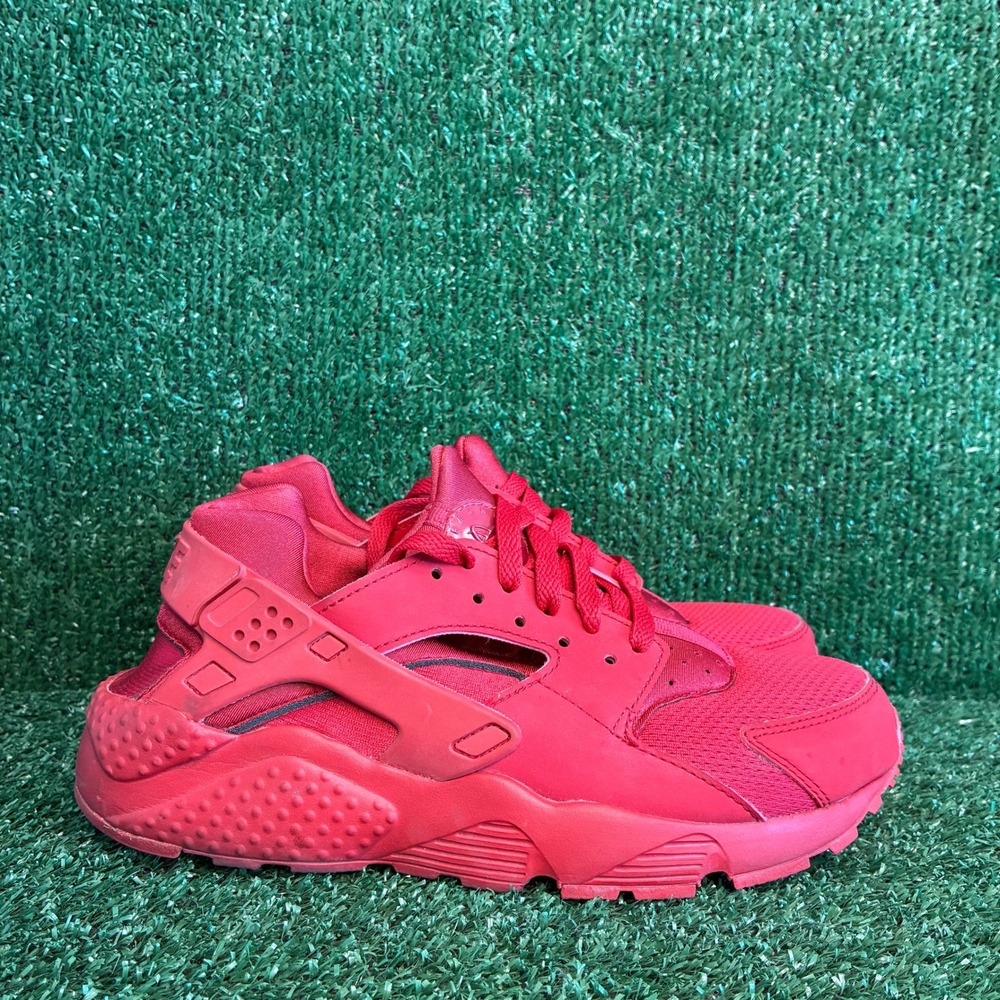 Nike Air Huarache Run GS Mesh Neoprene Athletic Sneaker Triple Red Youth Sz 5.5Y